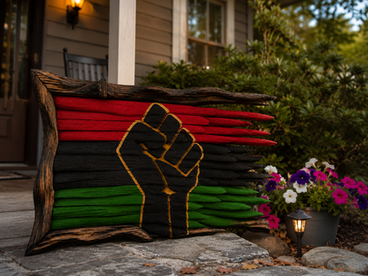 Handmade Wooden BLM Flag